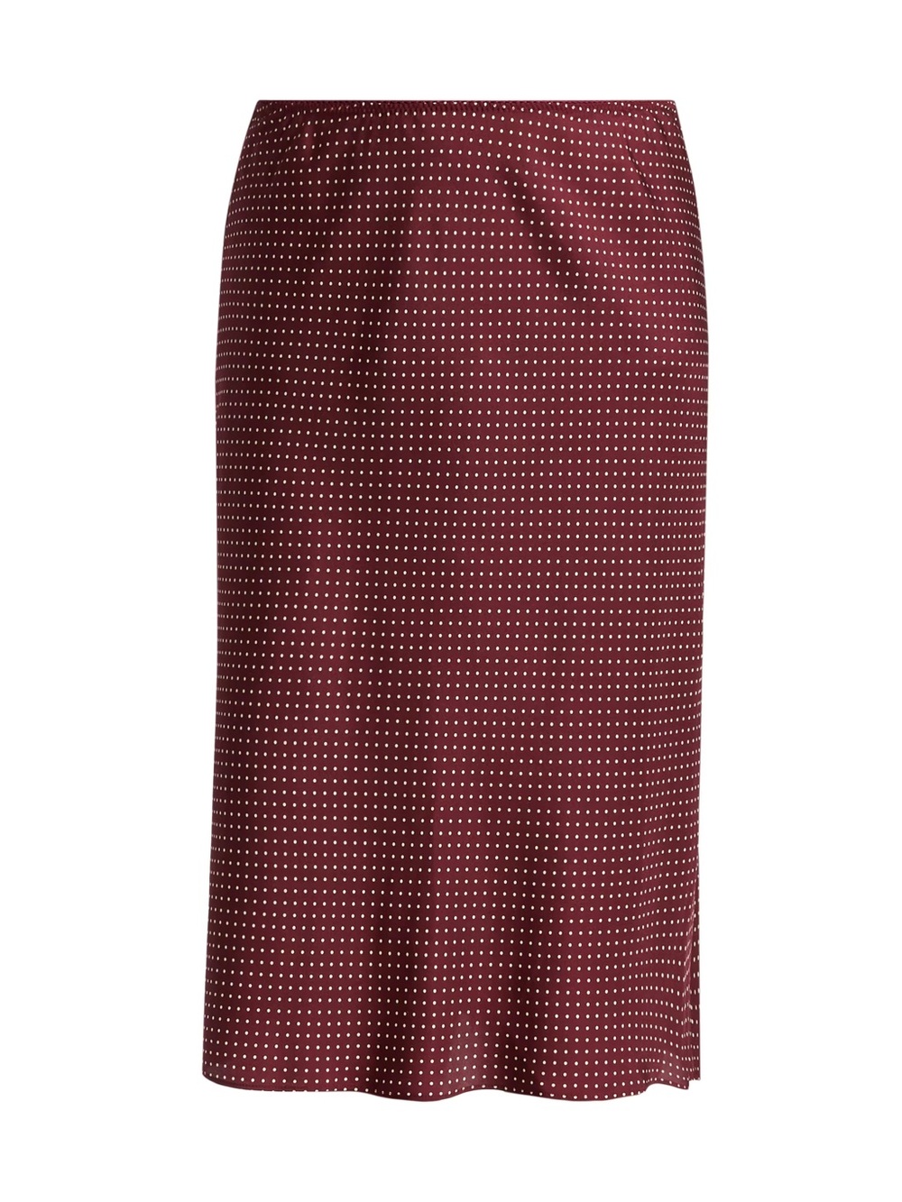 NWT Doen Elowette Silk Bias Slip Long Midi Skirt Burgundy Colette Dot Polka Red